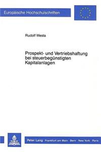 Prospekt- und Vertriebshaftung bei steuerbeguenstigten Kapitalanlagen