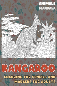 Mandala Coloring for Pencils and Markers for Adults - Animals - Kangaroo