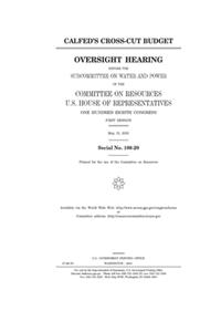 CALFED's cross-cut budget