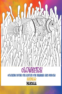 Mandala Coloring Books for Adults for Markers and Pencils - Animals - Clownfish