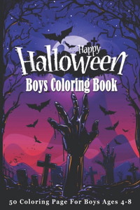 Happy Halloween Boys Coloring Book