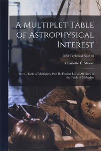 Multiplet Table of Astrophysical Interest: Part I--Table of Multiplets; Part II--Finding List of All Lines in the Table of Multiplets; NBS Technical Note 36