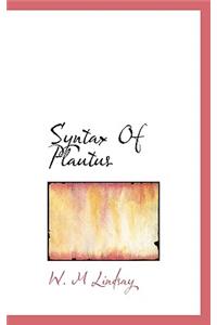 Syntax of Plautus