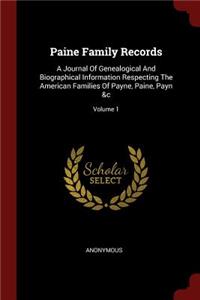 Paine Family Records