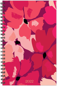 Pink Floral Print 2022 6.5 X 8.5 Softcover Weekly Planner