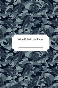 Camouflage Art Theme Wide Ruled Line Paper