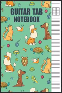 Guitar Tab Notebook: Blank 6 Strings Chord Diagrams & Tablature Music Sheets with Pet Themed Cover