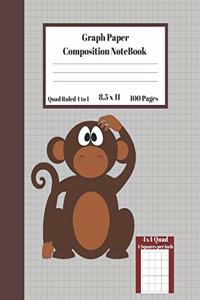 Graph Composition Notebook 4 Squares per inch 4x4 Quad Ruled 4 to 1 / 8.5 x 11 100 Sheets