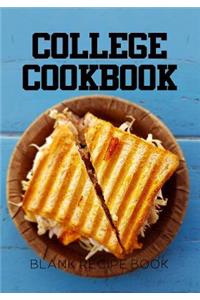 College Cookbook Blank Recipe Book