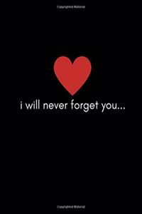 I Will Never Forget You