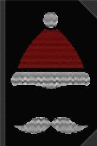 Mustache Santa - Knit Ugly Christmas Sweater Journal Notebook