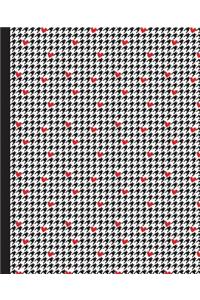 Houndstooth and Hearts 5 X 5 Graph Paper Notebook