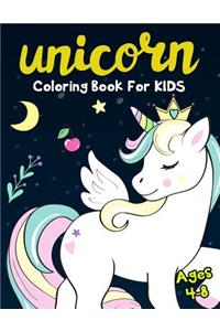Unicorn Coloring Book for Kids Ages 4-8: 50 Cute Unicorn Coloring Pages