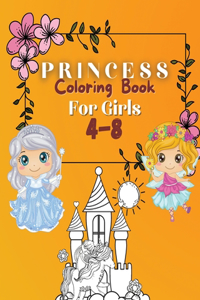 Princess Coloring Book For Girls 4-8