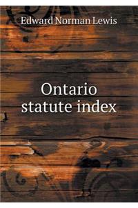Ontario statute index