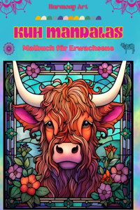 Kuh Mandalas Malbuch für Erwachsene Anti-Stress-Motive zur Förderung der Kreativität