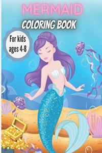 Mermaid Coloring Book For Kids Ages 4-8
