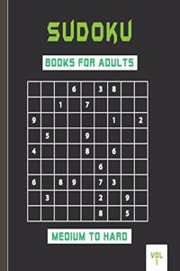 Sudoku books for adults medium to hard vol 1