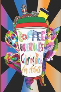 Coffee Animales Coloring Book for adult