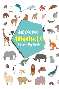 Awesome Animals Coloring Book