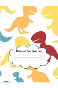 Dinosaur Notebook: Over 100 Pages of Notes (Standard Size Wide Ruled Personalized Journal)