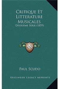 Critique Et Litterature Musicales
