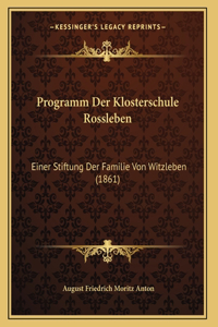 Programm Der Klosterschule Rossleben