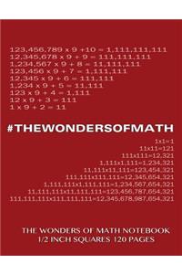 The Wonders of Math Notebook 1/2 inch squares 120 pages