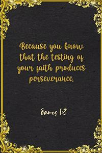 Because you know that the testing of your faith produces perseverance. James 1