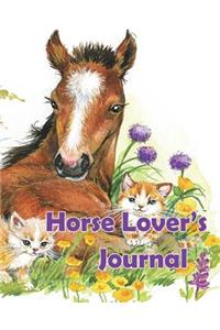 Horse Lover's Journal: 8 x 10 Horse Journal 154 Lined Pages Horse with Cats