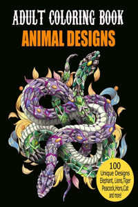 Adult Coloring Book Animal Designs