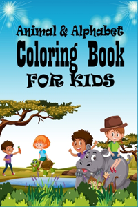 Alphabet & Animals Coloring Book For Kids