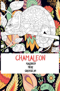 Tiere Malbuch - Grosse A4 - Chamäleon