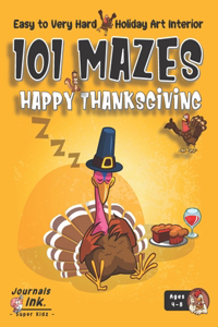 Thanksgiving Maze Book for Kids Ages 4-8