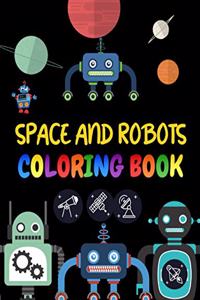 Space and robots coloring Book