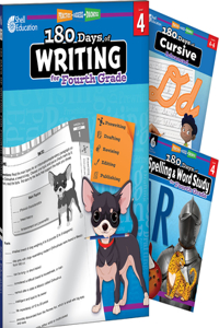 180 Days Writing, Spelling, & Cursive Grade 4: 3-Book Set