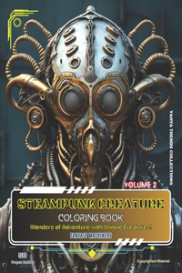 Steampunk Creature: (Volume 2) Wonders of Adventure with Unique Creatures! (Coloring Book for kids and adults)