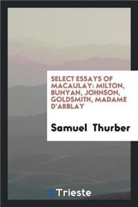 Select Essays of Macaulay