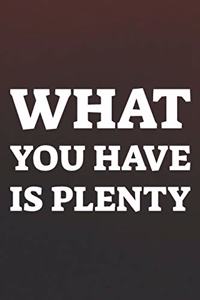 What You Have Is Plenty