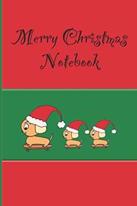 Merry Christmas Dogs on Skateboards Notebook