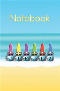Jersey Shih Tzus with Surfboards Notebook