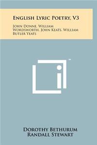 English Lyric Poetry, V3