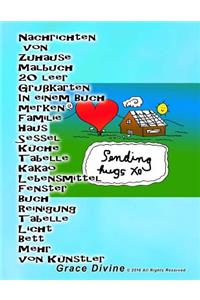 Nachrichten von Zuhause Malbuch 20 leer Grußkarten In einem Buch merken Familie Haus Sessel Küche Tabelle Kakao Lebensmittel Fenster Buch Reinigung Tabelle Licht Bett Mehr von Künstler Grace Divine