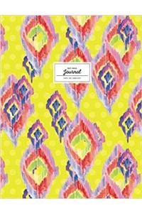 Dot Grid Journal Boho Ikat Watercolor Colorful (Dot Grid & Bullet)