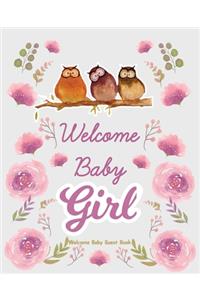 Welcome Baby Girl Guest Book