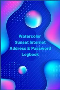 Watercolor Sunset Internet Address & Password Logbook