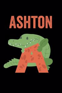 Ashton: Journal (Diary, Notebook) Personalized Custom Name Alphabet Alligator Birthday Gift for Boys