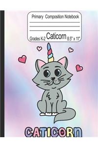 Caticorn Primary Composition Notebook Grades K-2 8.5