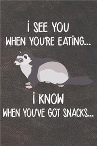 I See You When You're Eating I Know When You've Got Snacks Notebook Journal