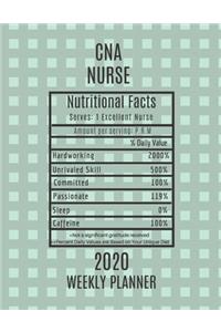 CNA Nurse Nutritional Facts Weekly Planner 2020